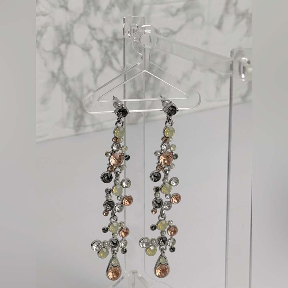 Colorful gem diamond earrings